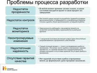 Проблемы процесса разработки 
14 
 