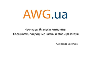 Начинаем бизнес в интернете: 
Сложности, подводные камни и этапы развития 
Александр Васильев 
 