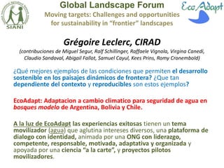 Moving targets: Challenges and opportunities for sustainability in “frontier” landscapes