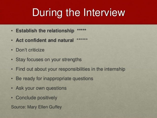 how to act during an interview