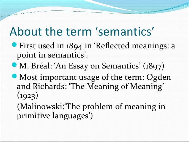1. introduction to semantics