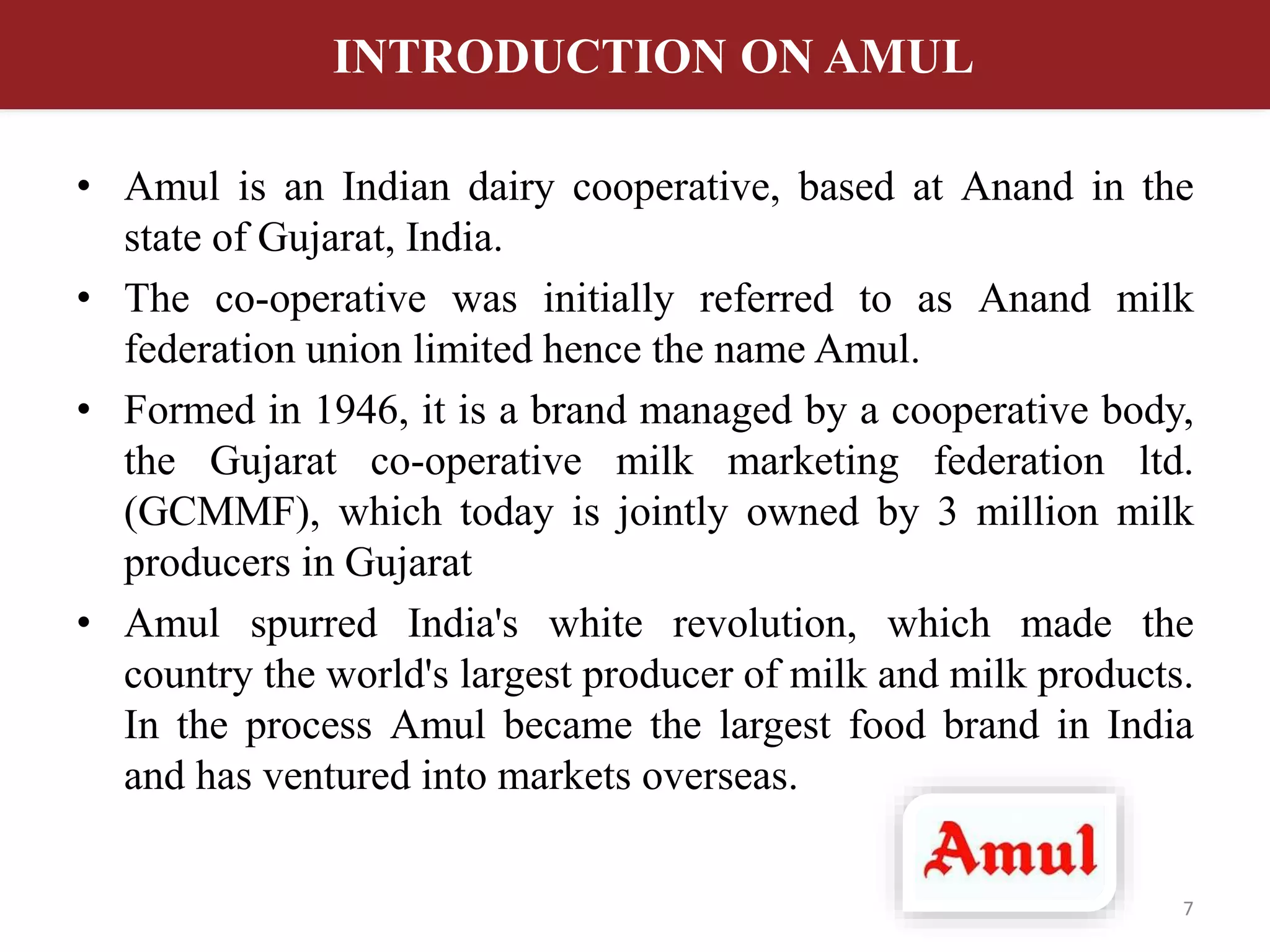 Consumer Behavior towards Amul Products | PPTX