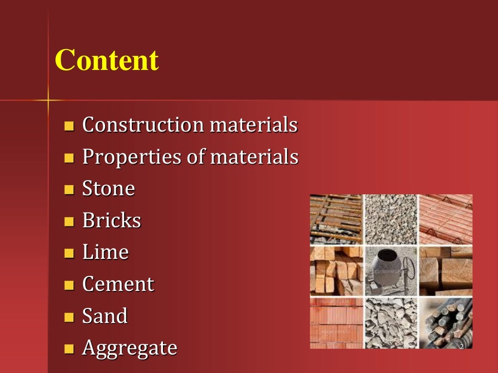 Building materials elements of civil engineering