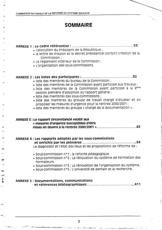  Le rapport de la commission Benzaghou de la page 1 à 109