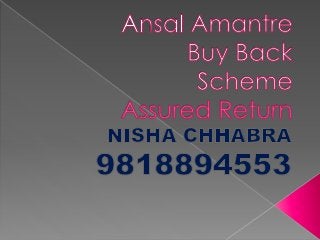 98I8894553ansal housing project in sector 88 a gurgaon launch buyback plan
