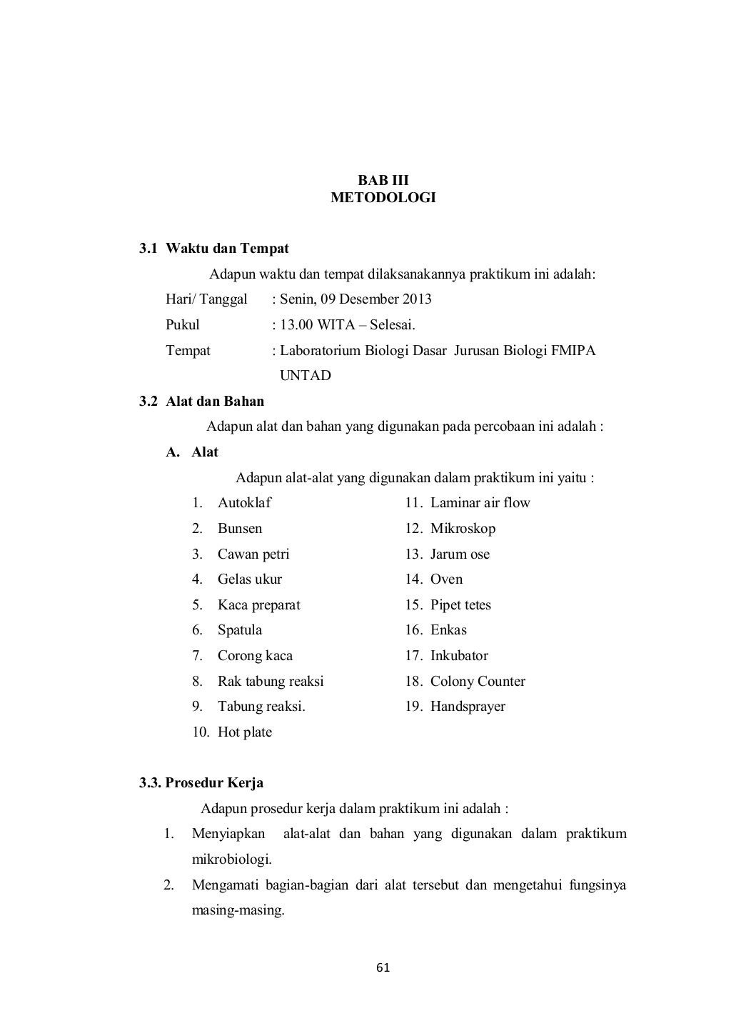 Laporan Mikrobiologi - Pengenalan Alat Laboratorium