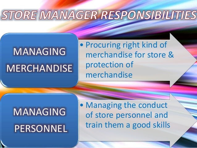 Responsibilities & functions of Retail Store Manager