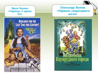 12.02.15
Френк Бауман
«Чарівник із країни
Оз»
Олександр Волков
«Чарівник смарагдового
міста»
 