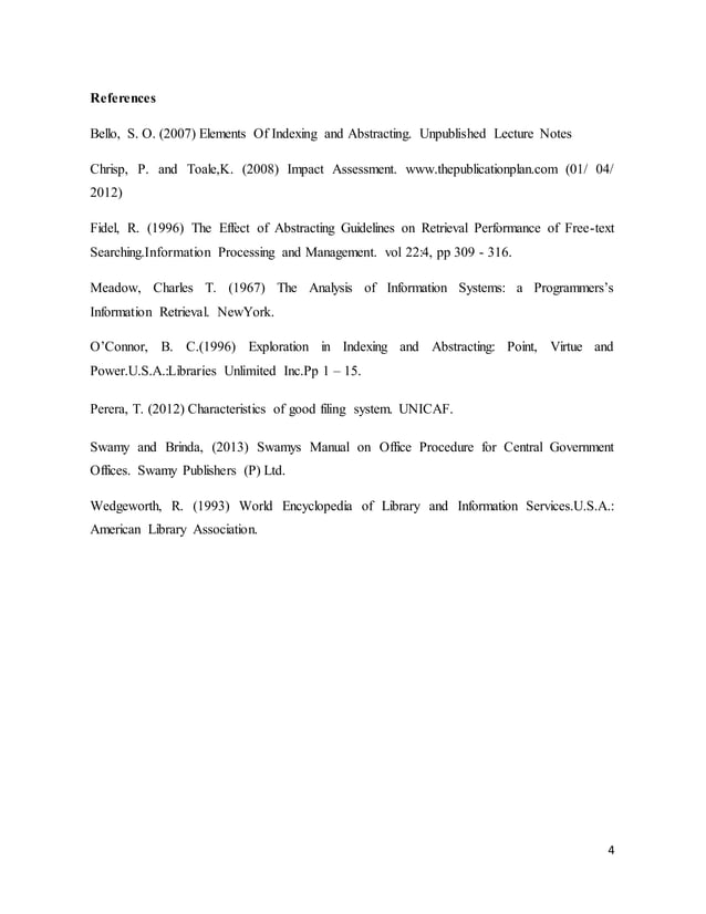 1 indexing and abstracting