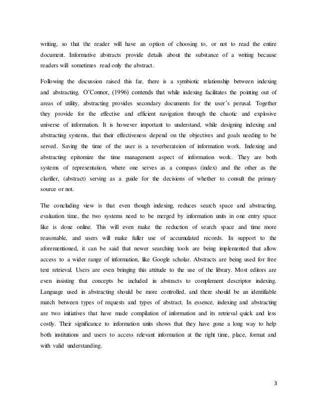 1 indexing and abstracting