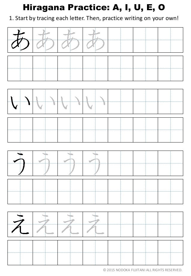 Genki Hiragana Chart