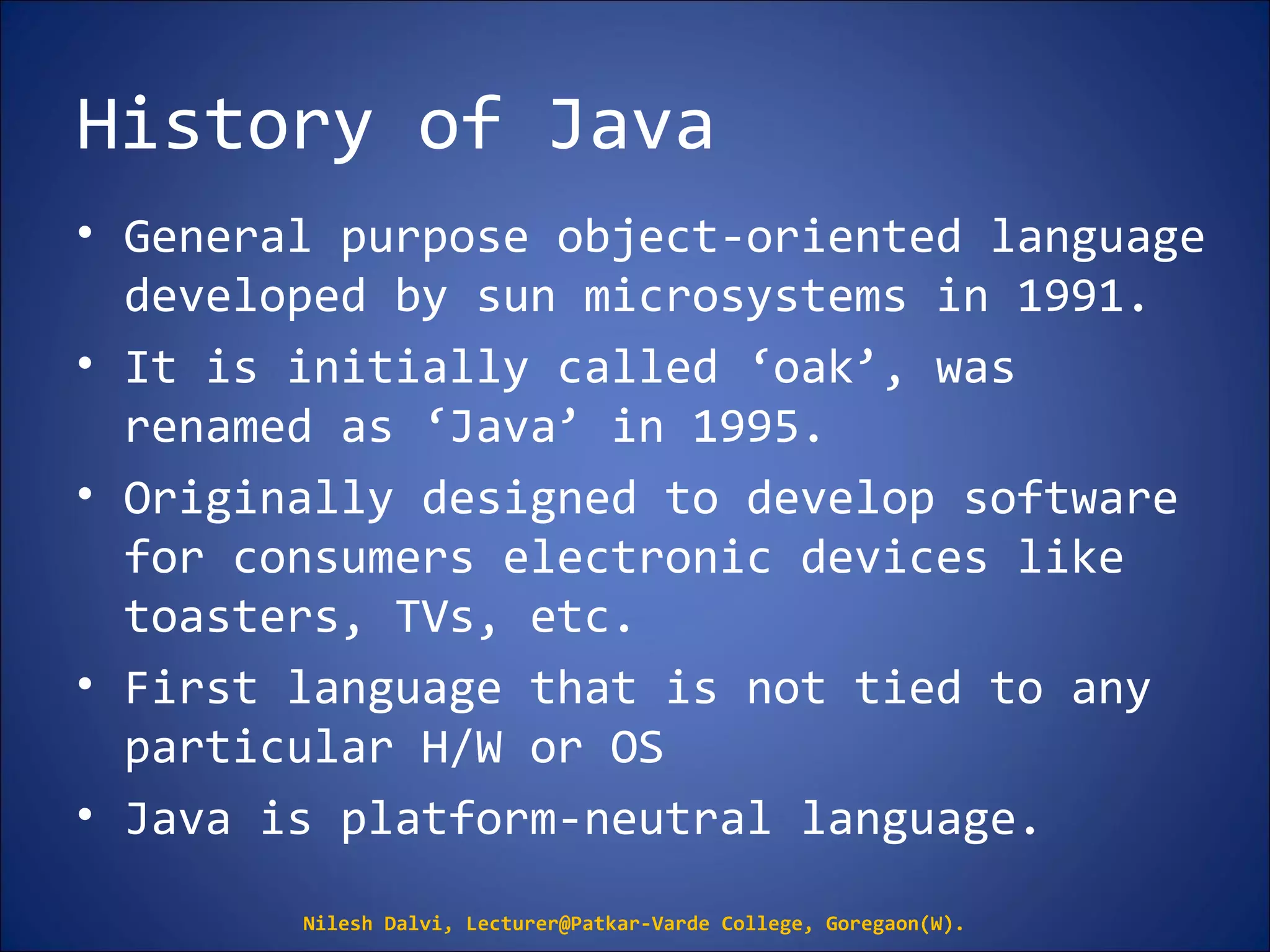 1. Overview of Java | PPT