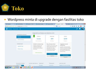  Wordpress minta di upgrade dengan fasilitas toko
 