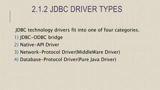 1. java database connectivity (jdbc) | PPT