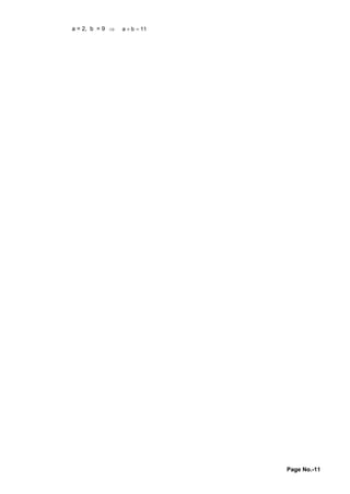 Page No.-11
a = 2, b = 9 11ba 
 