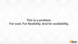 This is a problem.
For cost. For flexibility. And for availability.
 