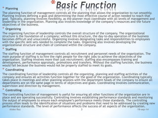 Management functions and structure | PPTX