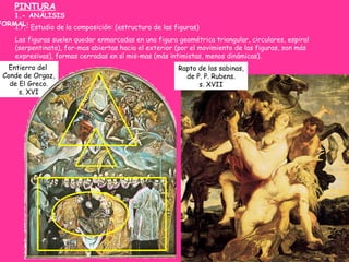 1.7.- Estudio de la composición: (estructura de las figuras)
Las figuras suelen quedar enmarcadas en una figura geométrica...