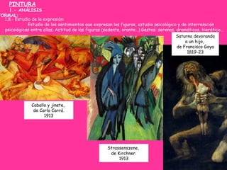 Strassenszene,
de Kirchner.
1913
Saturno devorando
a un hijo,
de Francisco Goya
1819-23
Caballo y jinete,
de Carlo Carrá.
...