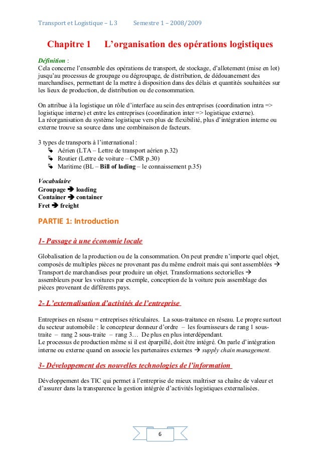 1. transport logistique