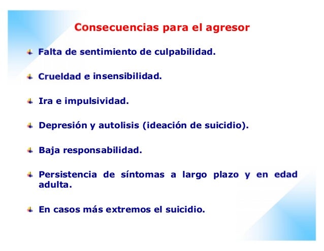 Causas y consecuencias del Bullying Causas y consecuencias del Bullying
