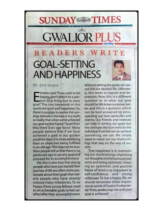 Goal Setting and Happiness