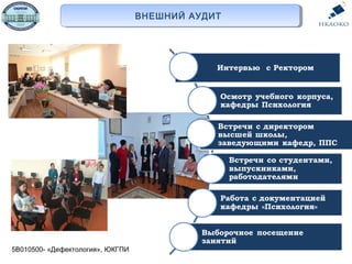 5В010500- «Дефектология», ЮКГПИ
ВНЕШНИЙ АУДИТВНЕШНИЙ АУДИТ
 