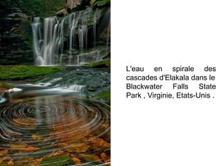 L'eau en spirale des
cascades d'Elakala dans le
Blackwater Falls State
Park , Virginie, Etats-Unis .
 