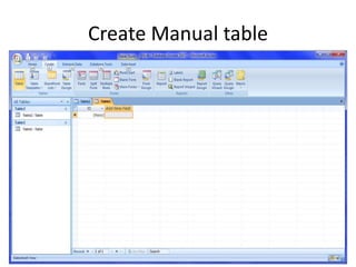 Create Manual table
 