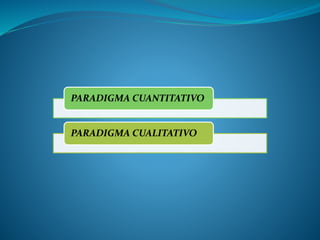 PARADIGMA CUANTITATIVO
PARADIGMA CUALITATIVO
 