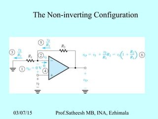 03/07/15 Prof.Satheesh MB, INA, Ezhimala
The Non-inverting Configuration
 