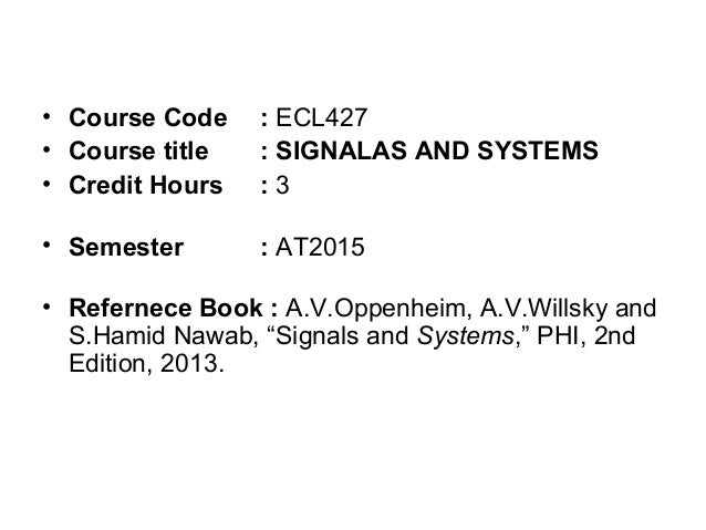 Oppenheim Willsky Signals And Systems Pdf