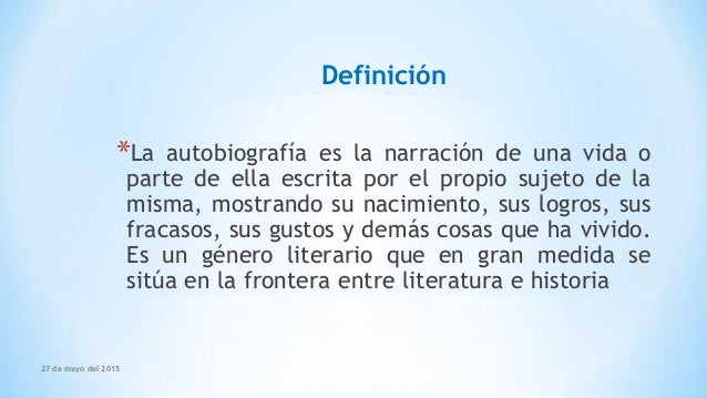 Autobiografía. Entrecruzamiento curricular