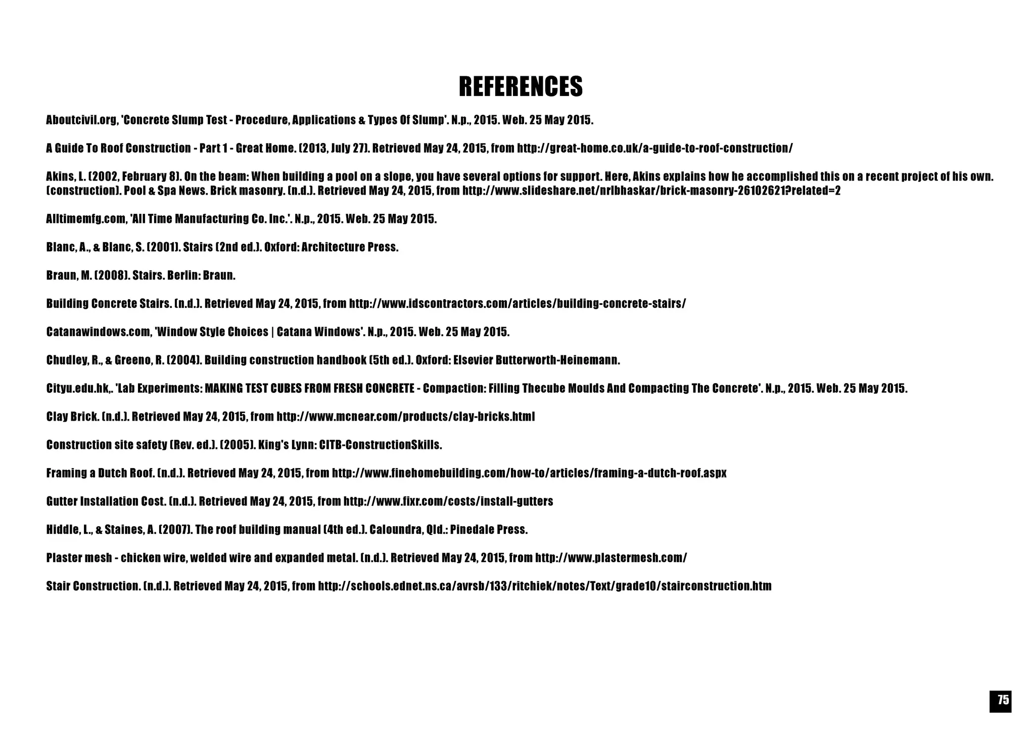 Building Contruction I