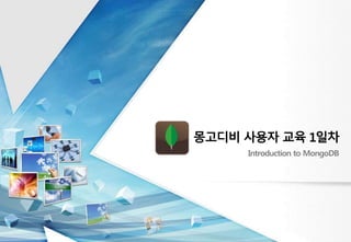 Introduction to MongoDB
몽고디비 사용자 교육 1일차
 