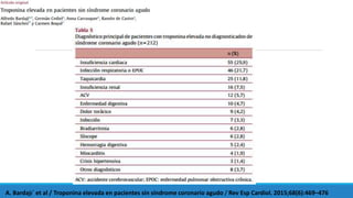 A. Bardajı´ et al / Troponina elevada en pacientes sin síndrome coronario agudo / Rev Esp Cardiol. 2015;68(6):469–476
 