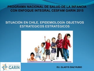 PROGRAMA NACIONAL DE SALUD DE LA INFANCIA
CON ENFOQUE INTEGRAL CESFAM GARIN 2015
EU. GLADYS DIAZ RUBIO
 