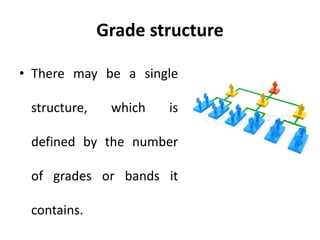 Grade structure
• There may be a single
structure, which is
defined by the number
of grades or bands it
contains.
 