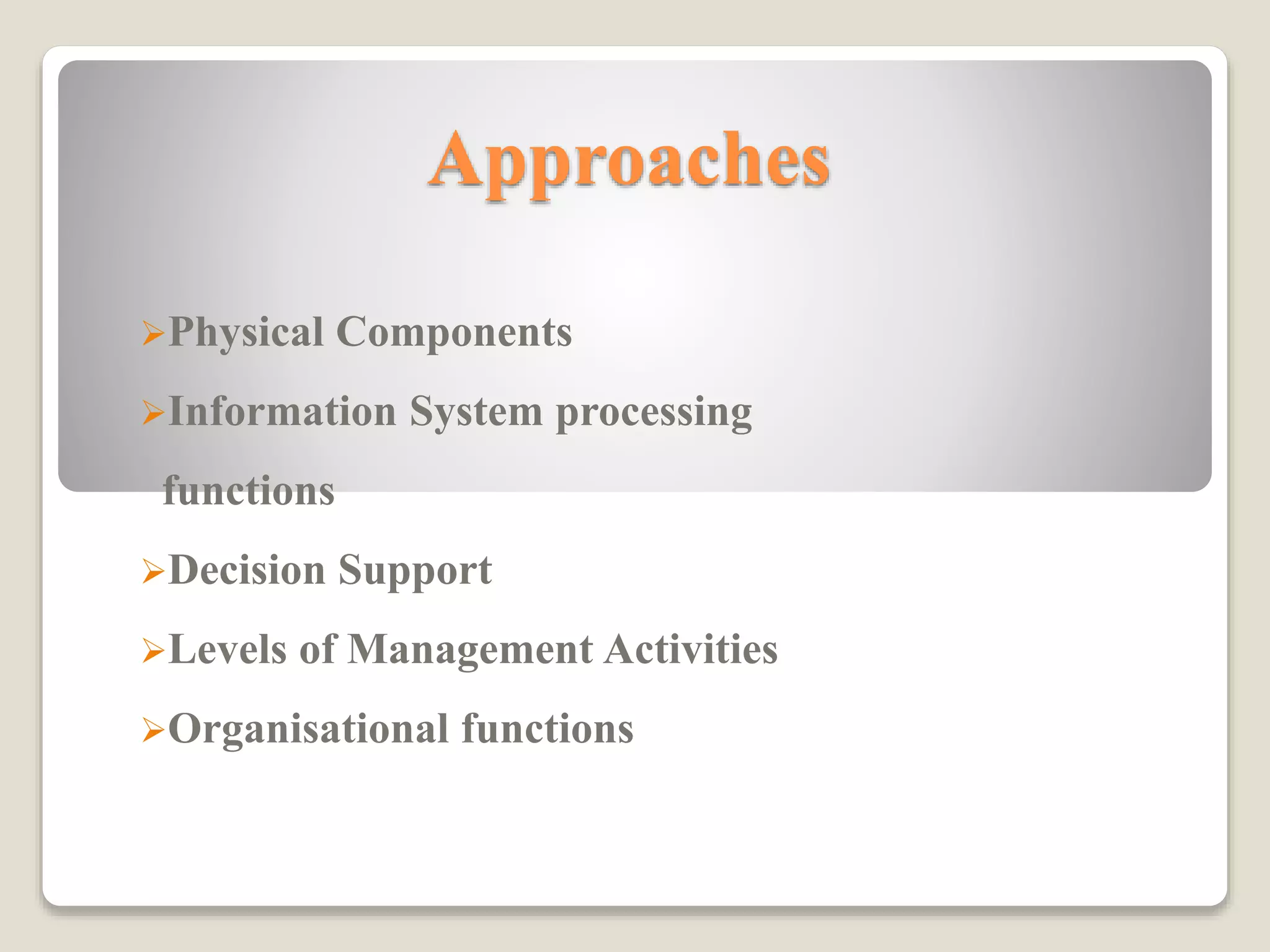 mis structure based on management activity