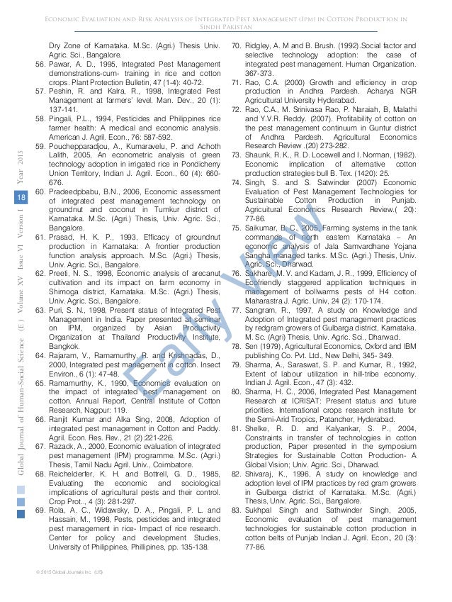 Adoption of integrated pest management thesis