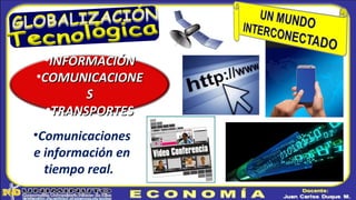 •INFORMACIÓNINFORMACIÓN
•COMUNICACIONECOMUNICACIONE
SS
•TRANSPORTESTRANSPORTES
•Comunicaciones
e información en
tiempo real.
 