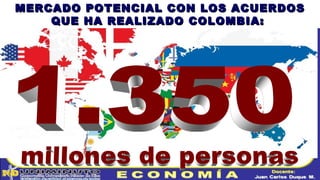 MERCADO POTENCIAL CON LOS ACUERDOSMERCADO POTENCIAL CON LOS ACUERDOS
QUE HA REALIZADO COLOMBIA:QUE HA REALIZADO COLOMBIA:
 