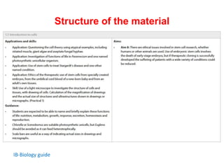 Introduction Structure Ib Introduction to IB Biology | PPTX