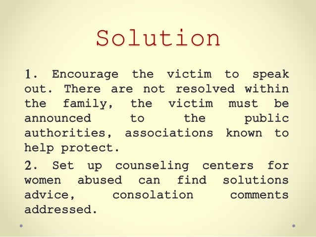 essay about solution of domestic violence