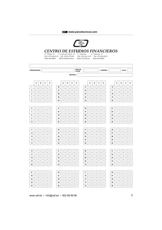 Test Unit Cef test psicotecnicos cef | PDF