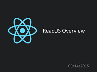 ReactJS Overview
09/14/2015
 