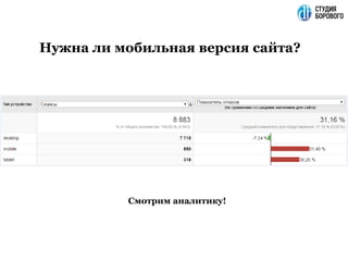 Нужна ли мобильная версия сайта?
Смотрим аналитику!
 