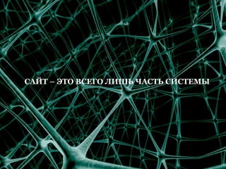САЙТ – ЭТО ВСЕГО ЛИШЬ ЧАСТЬ СИСТЕМЫ
 