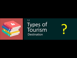 Types of
Tourism ?Destination
1.3
 