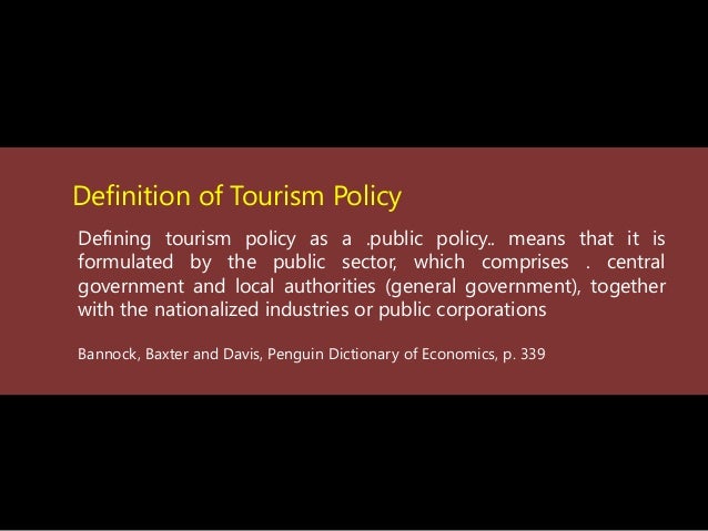 formulating tourism policy